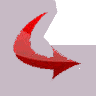 curved red arrow